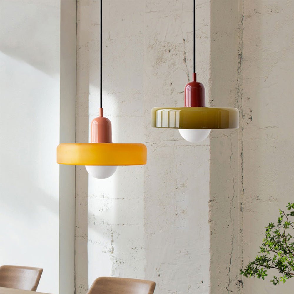 Stained Glass Pendant Light – Adjustable Modern Ceiling Fixture for Kitchen 16