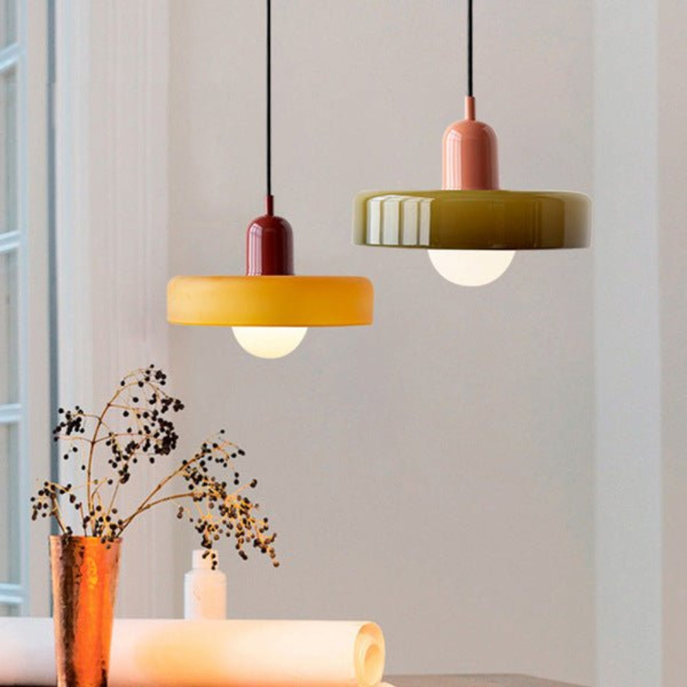 Stained Glass Pendant Light – Adjustable Modern Ceiling Fixture for Kitchen 2