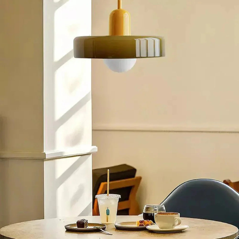 Stained Glass Pendant Light – Adjustable Modern Ceiling Fixture for Kitchen 8