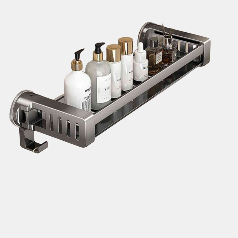 Wall-Mounted Storage Rack with Suction Cups – No Drill Organizer for Bathroom and Kitchen