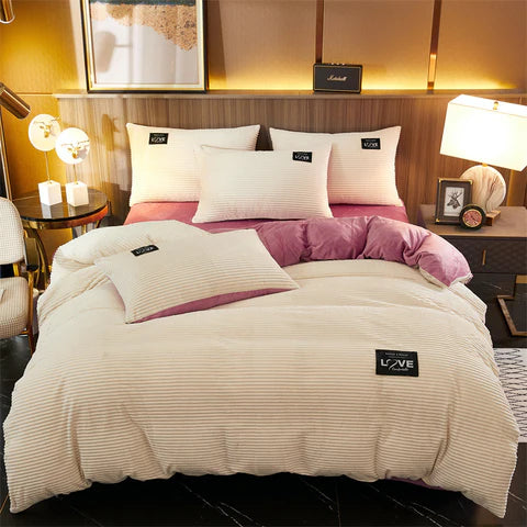 Velvet Fleece Duvet Cover for Winter – Cozy Warm Bedding for Bedrooms