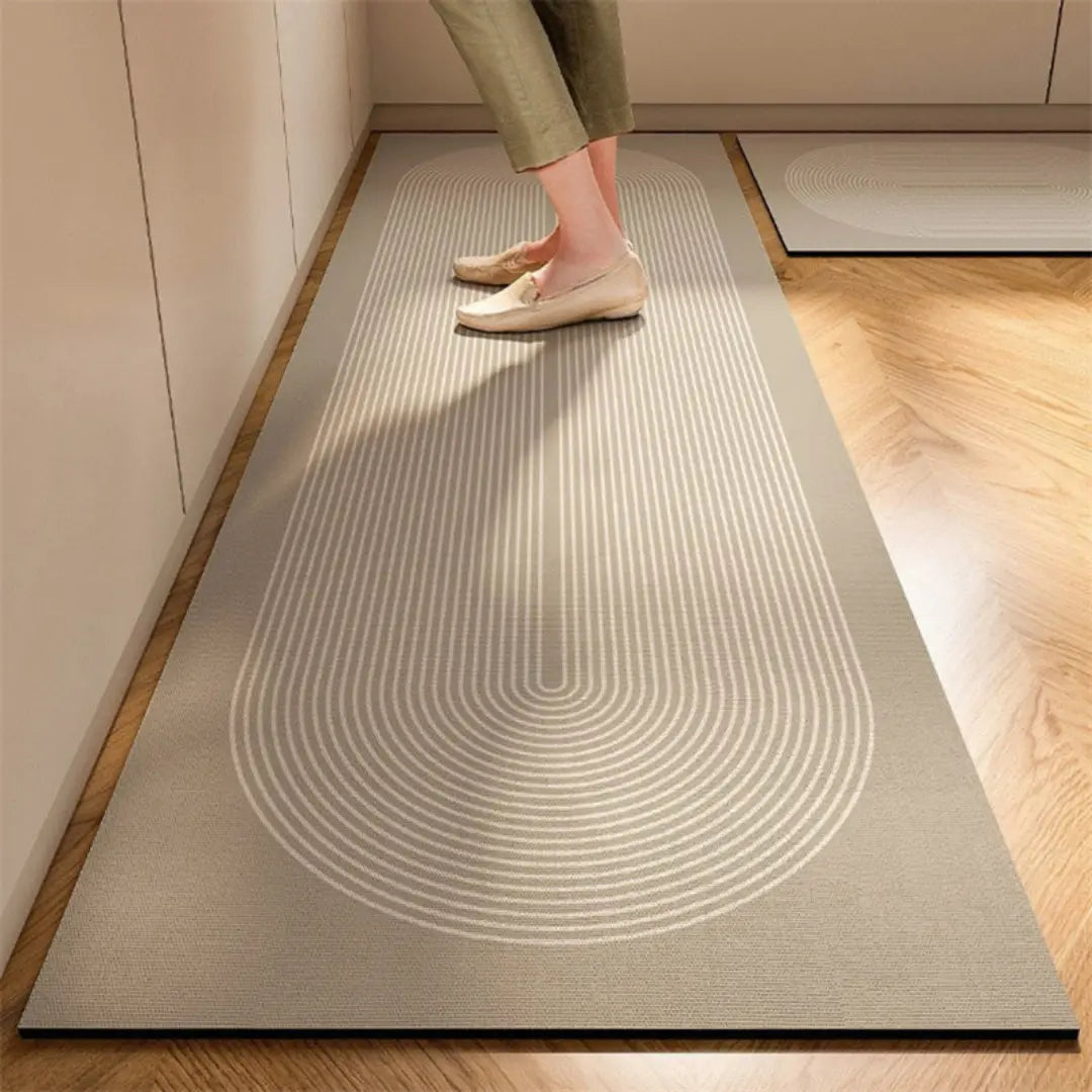 Anti-Fatigue Kitchen Rug – Absorbent Fiber Door Mat with Non-Slip Rubber Backing