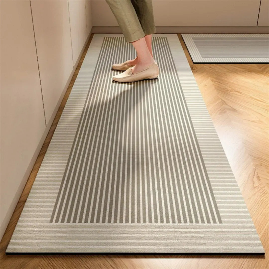 Anti-Fatigue Kitchen Rug – Absorbent Fiber Door Mat with Non-Slip Rubber Backing