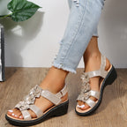 Elegant Women's Orthopedic Sandals – Chic Floral Design for All-Day Comfort