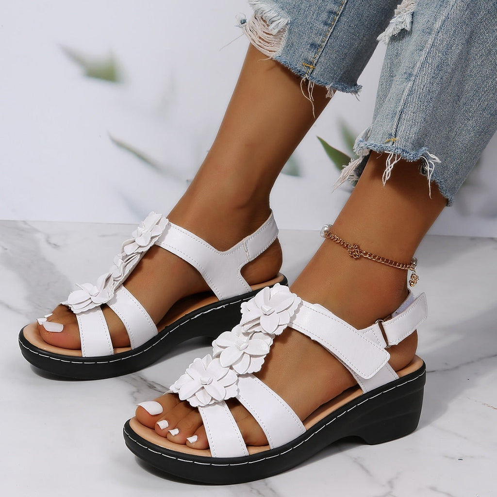 Elegant Women's Orthopedic Sandals – Chic Floral Design for All-Day Comfort