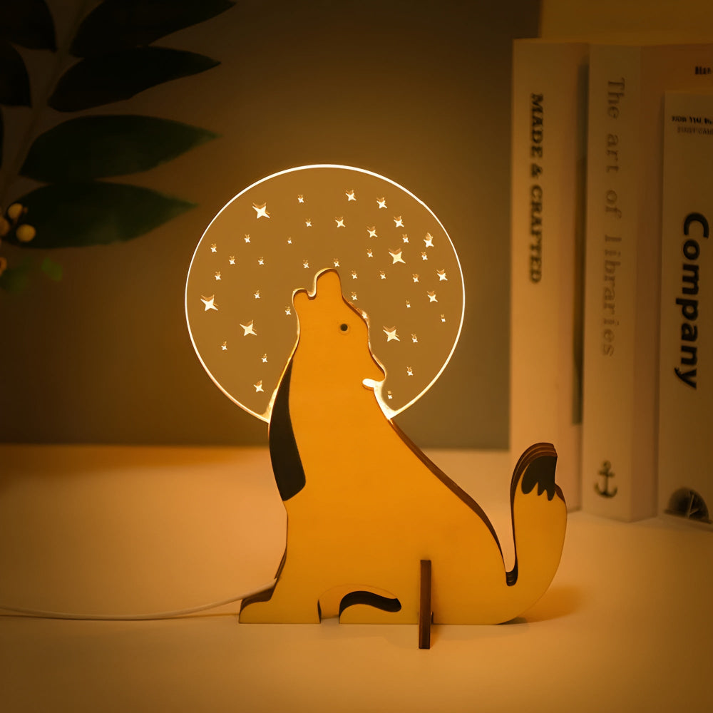 Decorative Wooden Animal Table Lamp – Cute and Cozy Lighting for Children’s Rooms