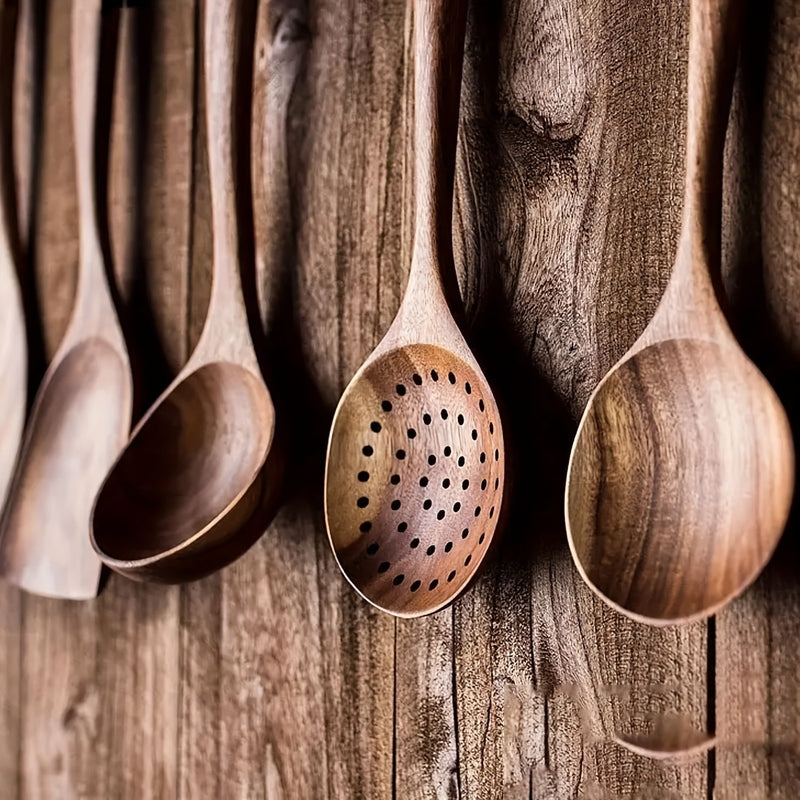 Wooden Kitchen Utensil Set – 5-Piece Ergonomic Cooking Tools for Home Chefs 3