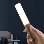 Wooden Night Lamp with Motion Sensor – USB Rechargeable Warm Light for Home