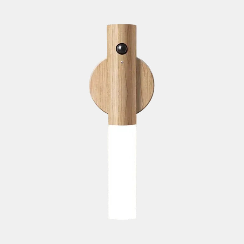 Wooden Night Lamp with Motion Sensor – USB Rechargeable Warm Light for Home 1